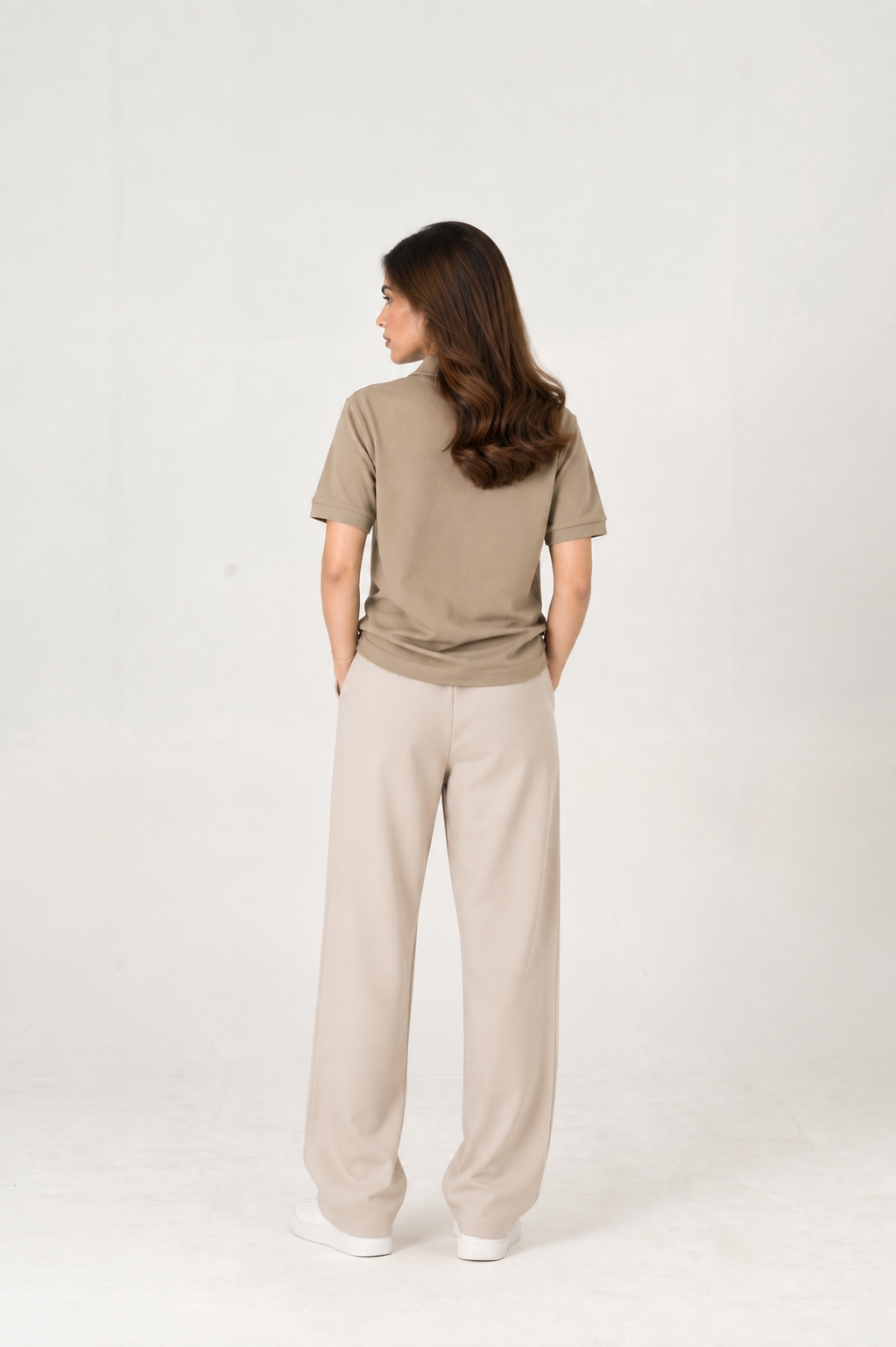Cloud Beige pleated trouser