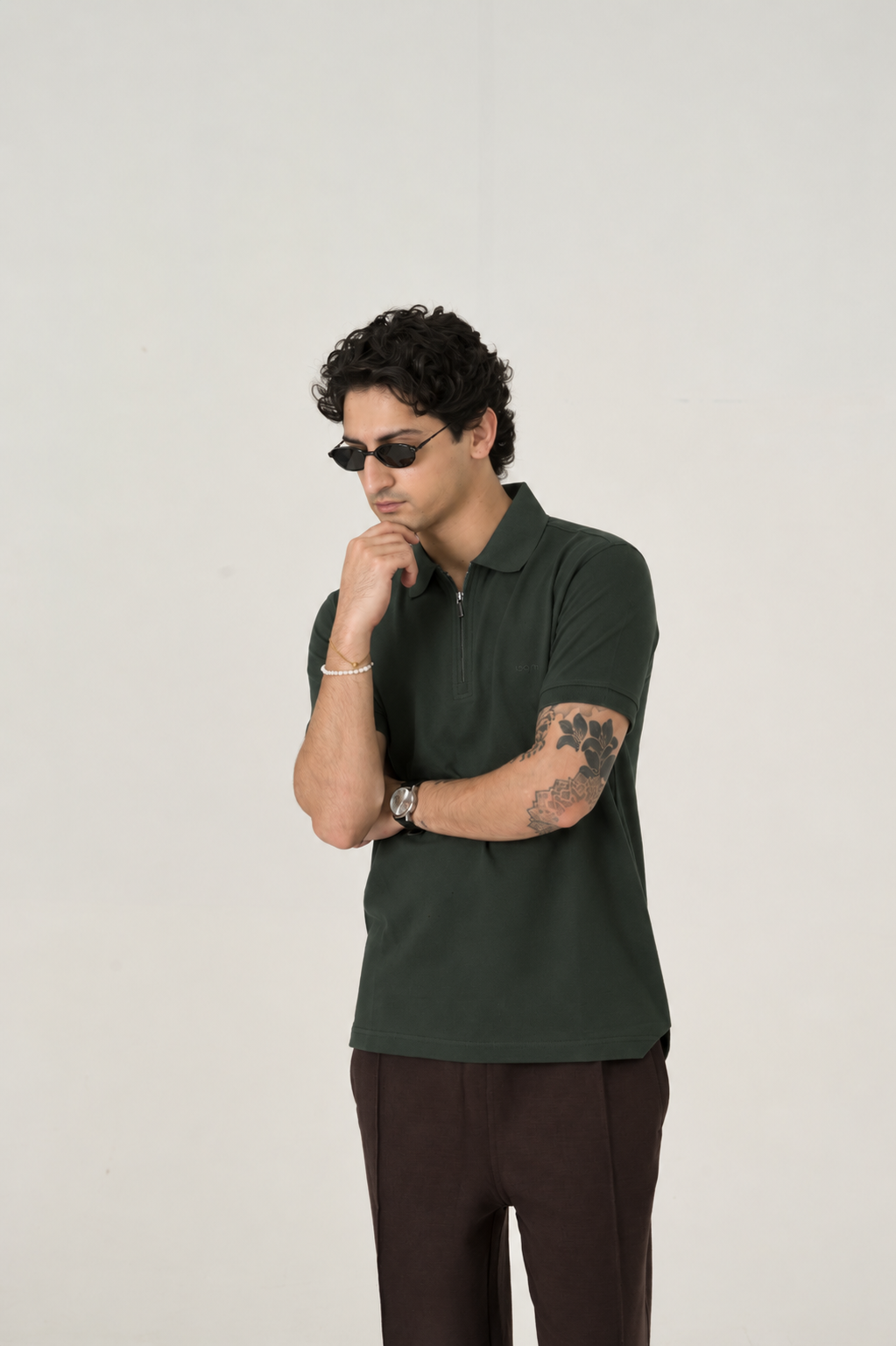 Forest Green Zip Polo