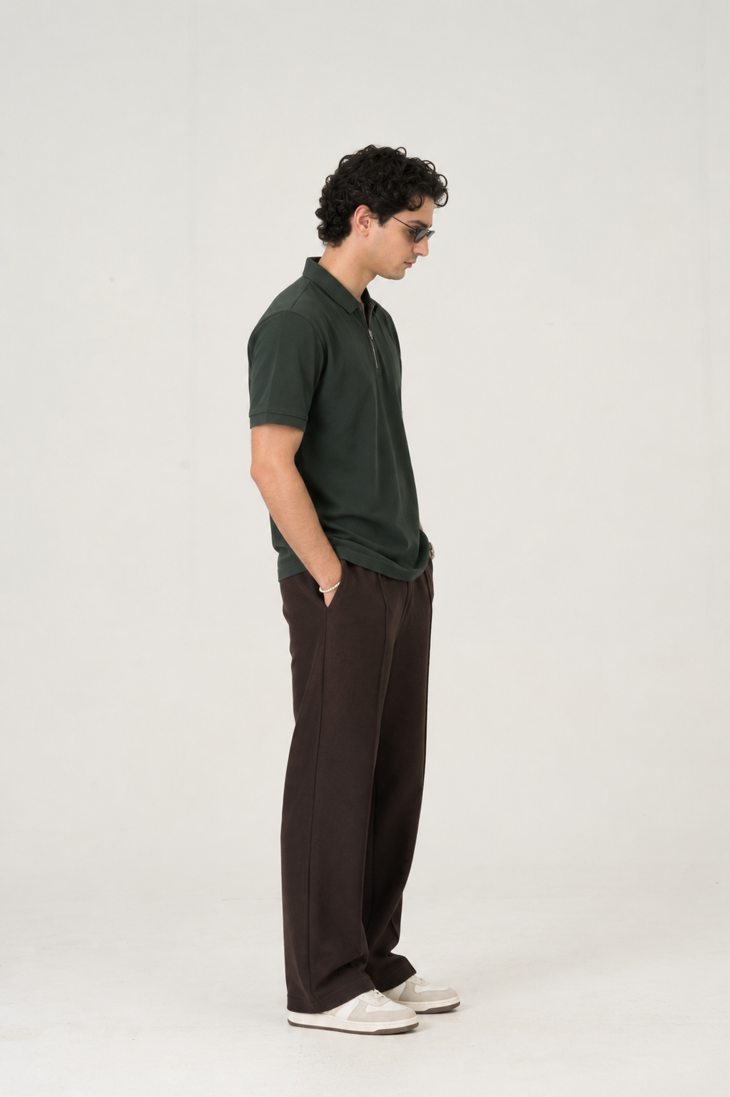 Forest Green Zip Polo