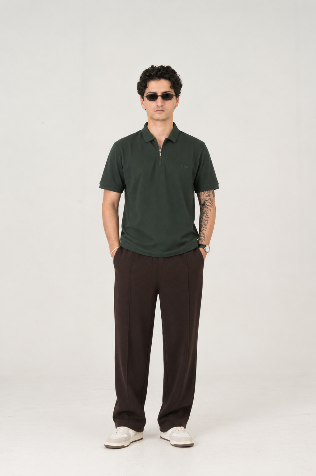 Forest Green Zip Polo