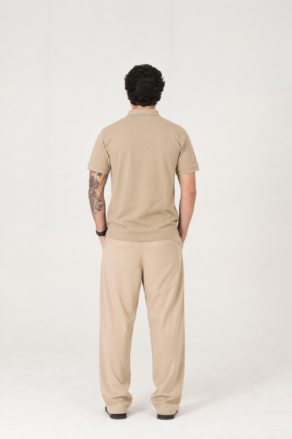 Beige Button polo