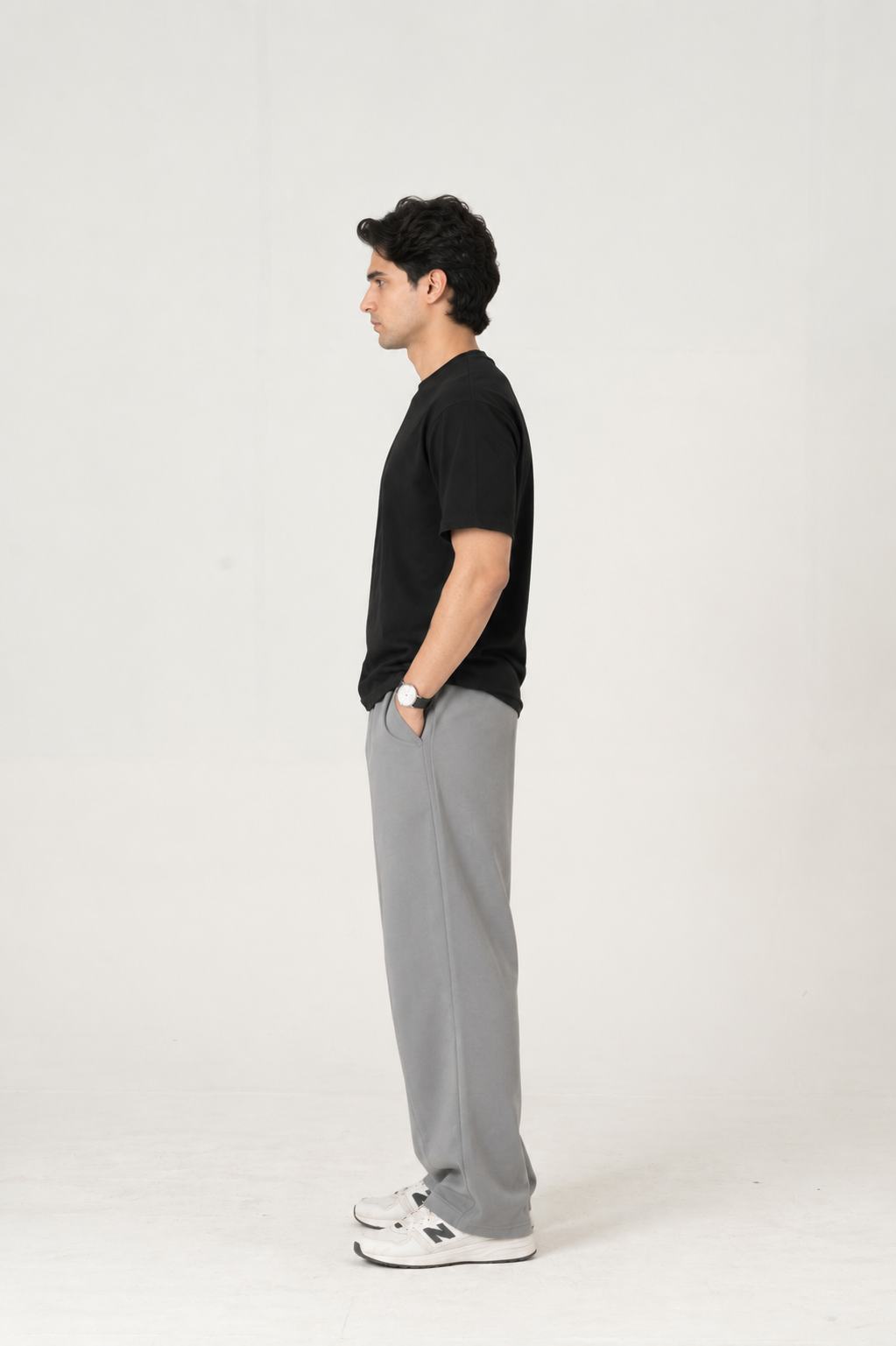 Stone Interlock pleated trouser