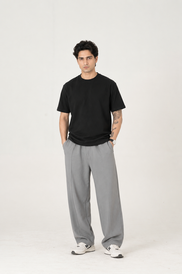 Stone Interlock pleated trouser