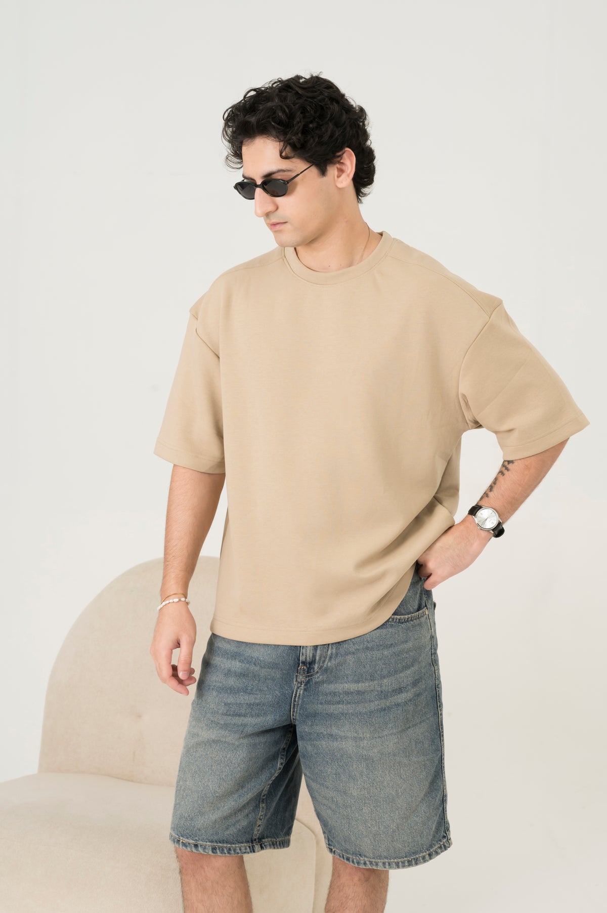 Cloud beige oversized tee