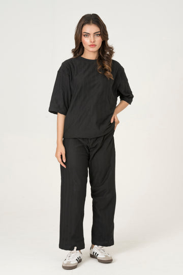 Black Jacquard Set - Women
