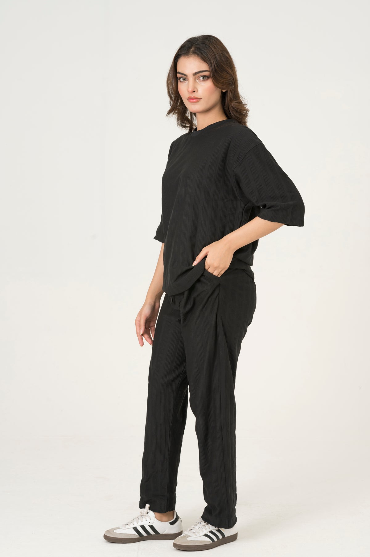 Black Jacquard Trouser