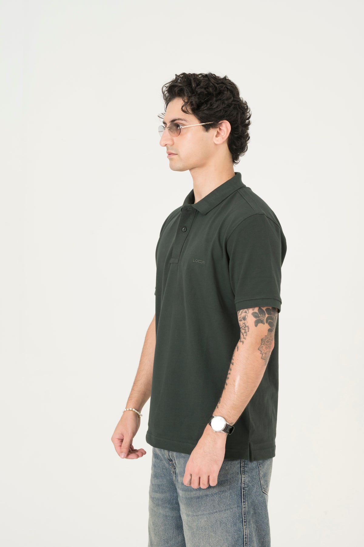 Forest Green Button Polo