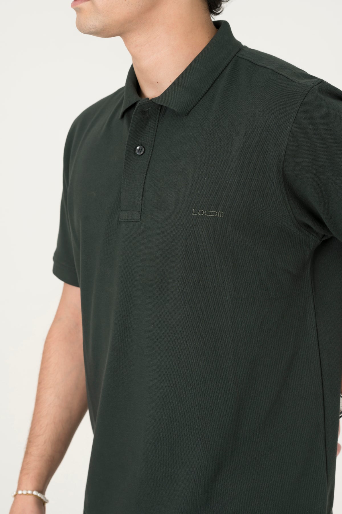 Forest Green Button Polo