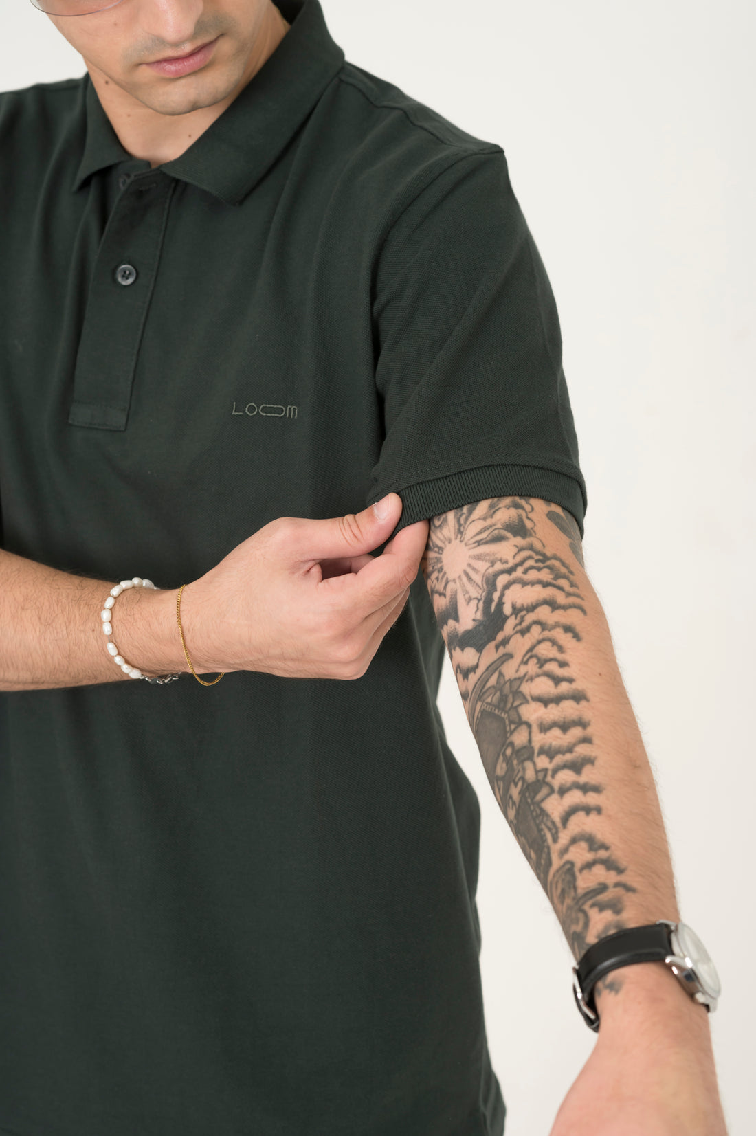 Forest Green Button Polo