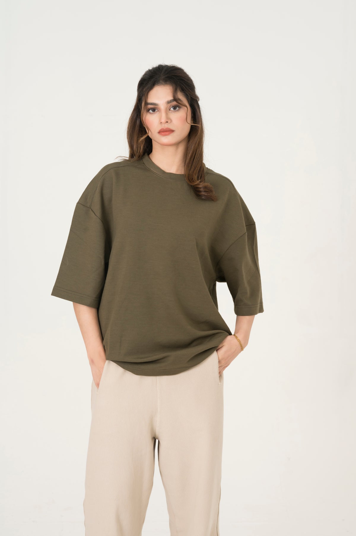 Cloud olive oversized tee