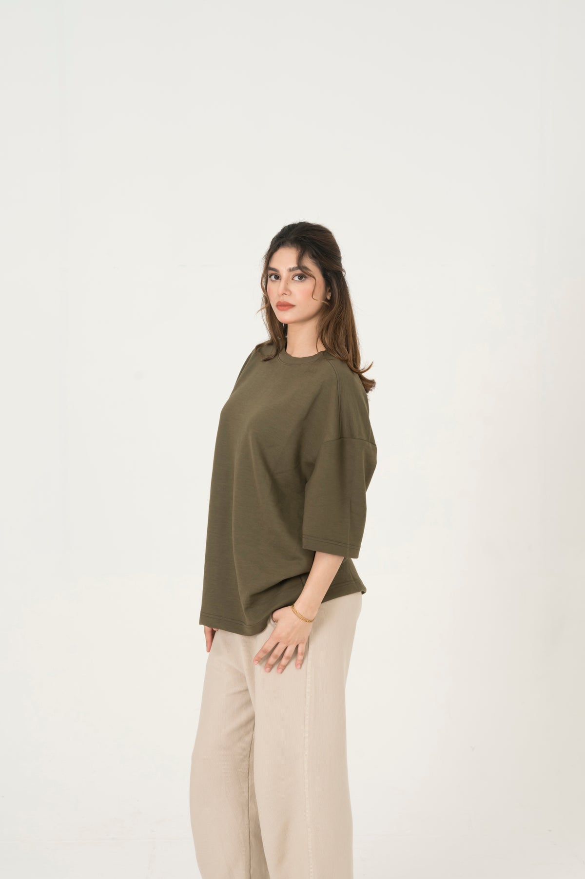 Cloud olive oversized tee