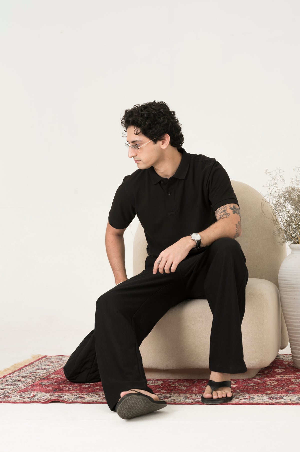 Black Button polo