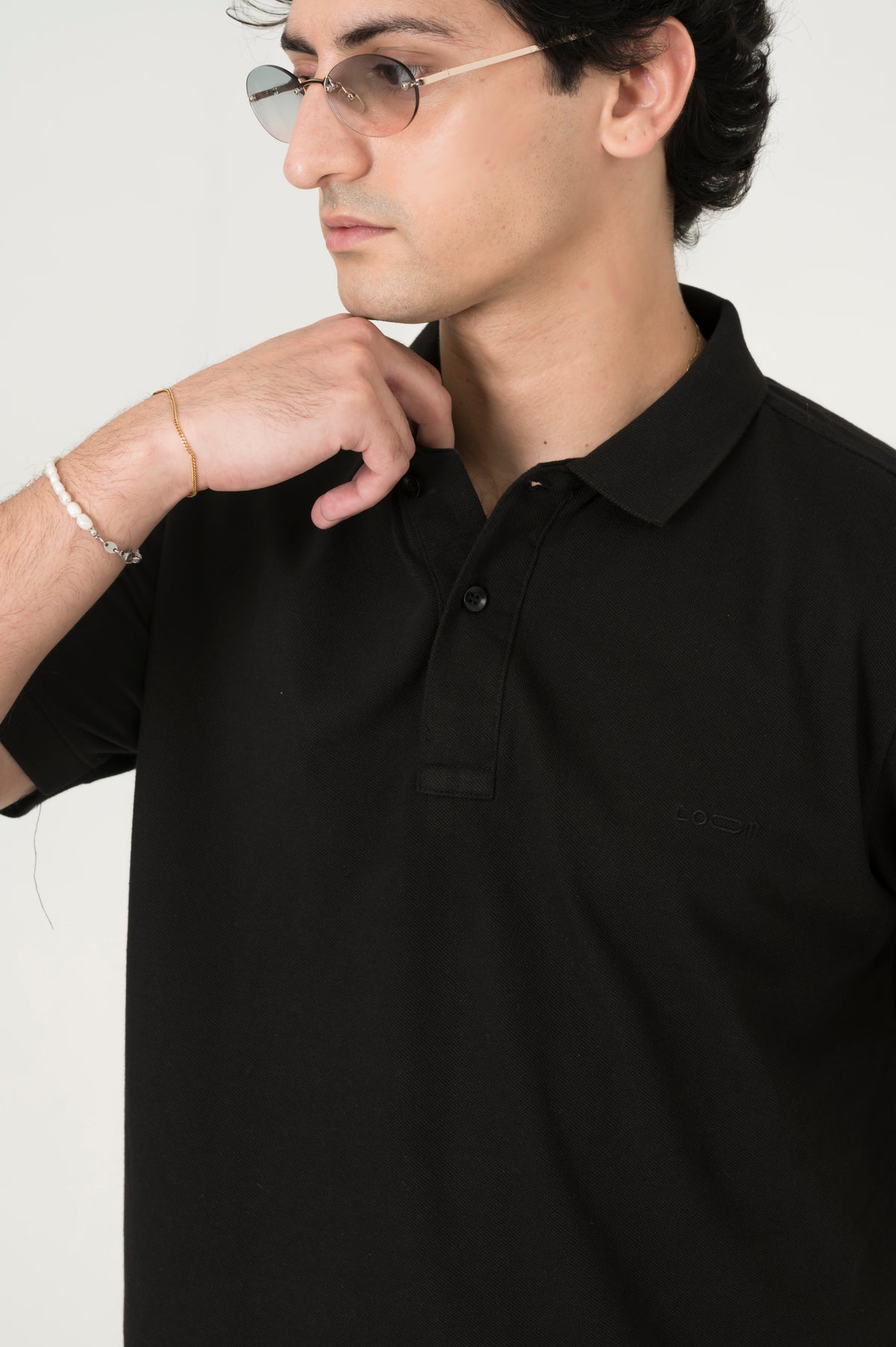 Black Button polo