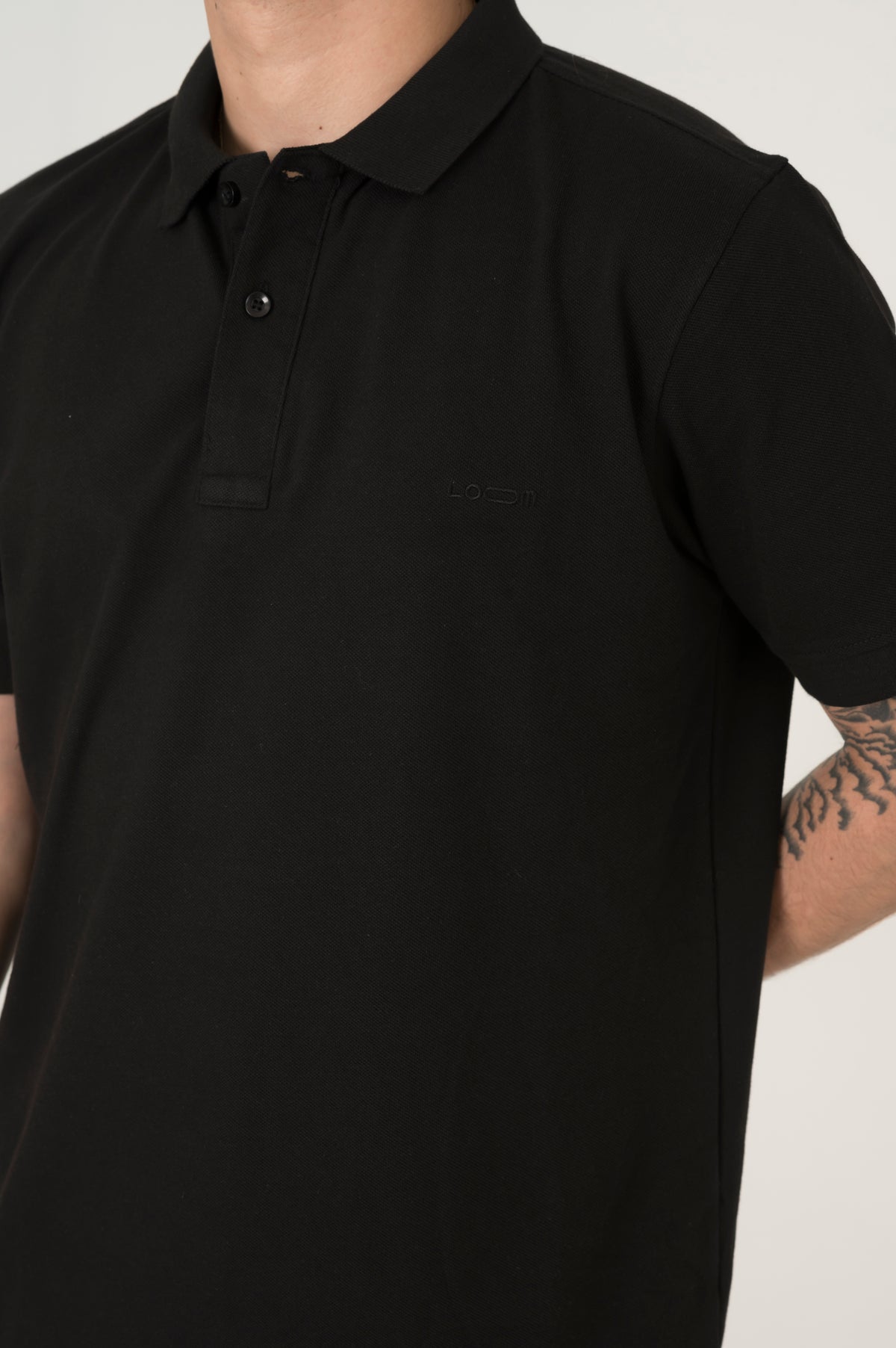 Black Button polo