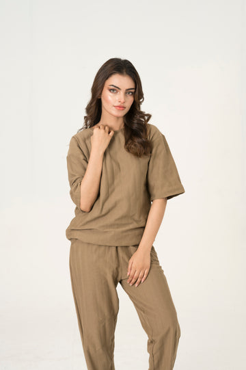 Khaki Jacquard crewneck
