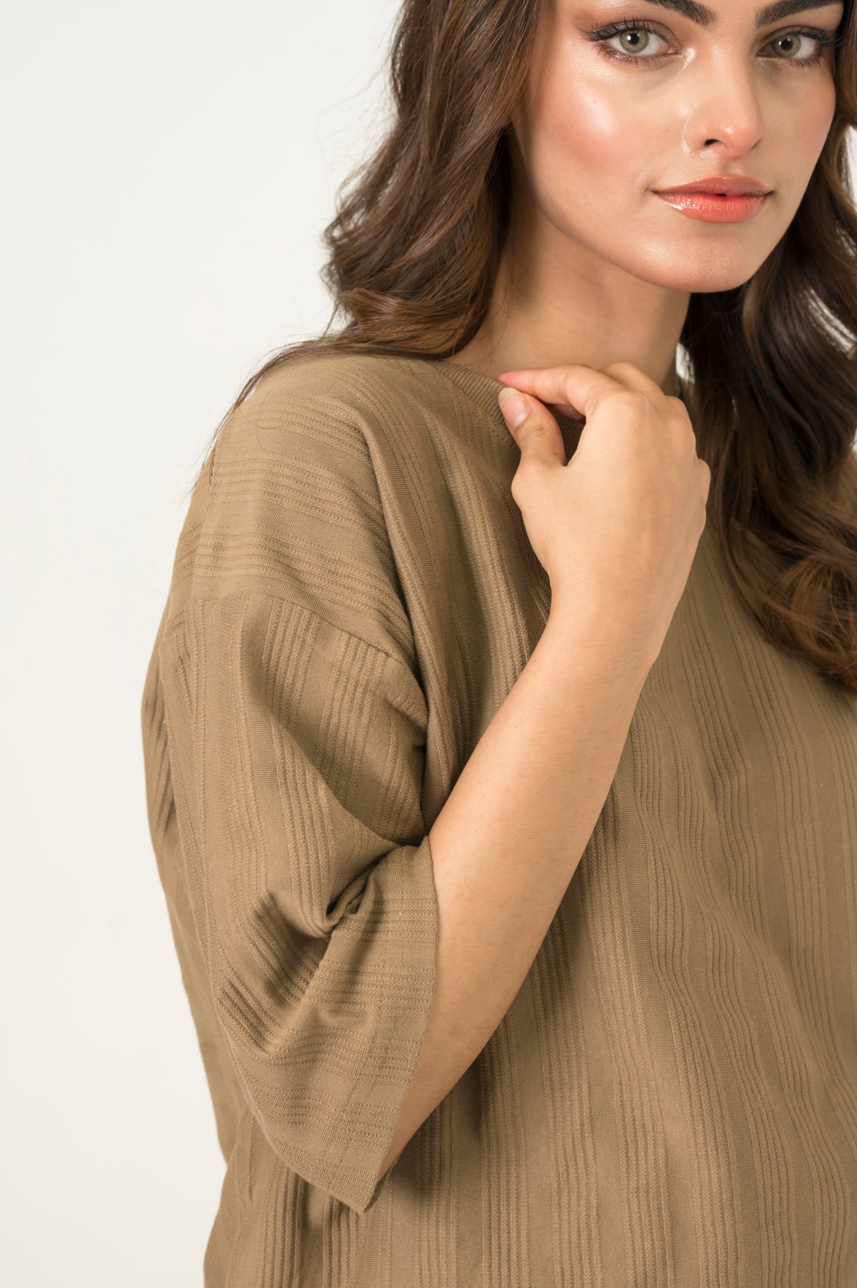 Khaki Jacquard crewneck