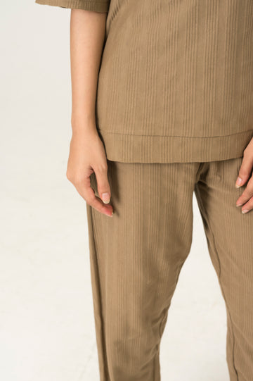 Khaki jacquard trouser