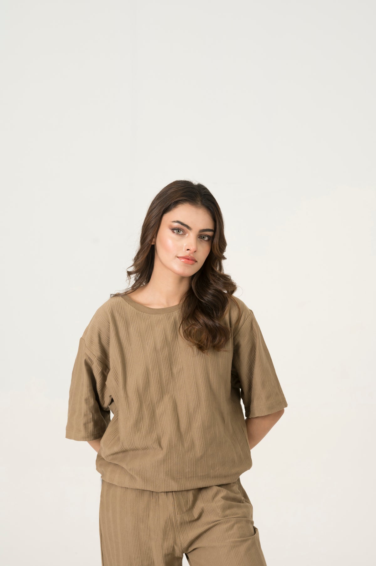 Khaki Jacquard crewneck
