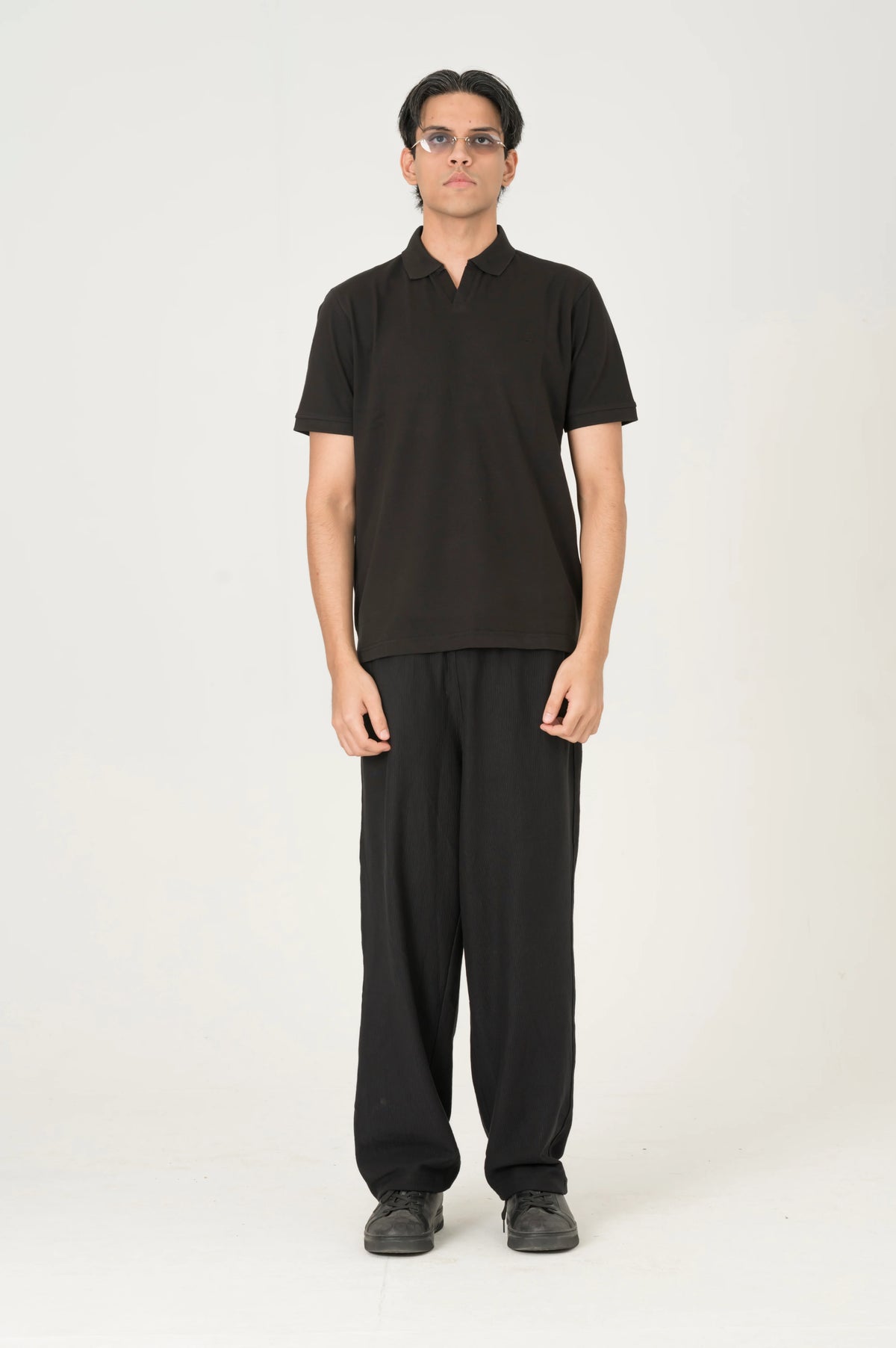 Black Johnny Collar polo
