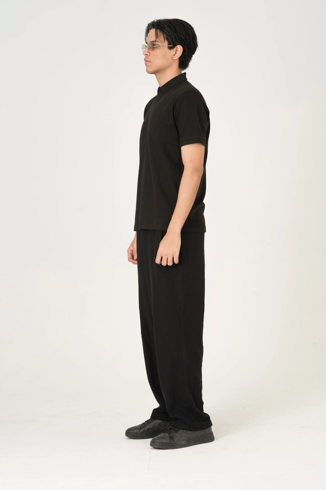 Black Johnny Collar polo
