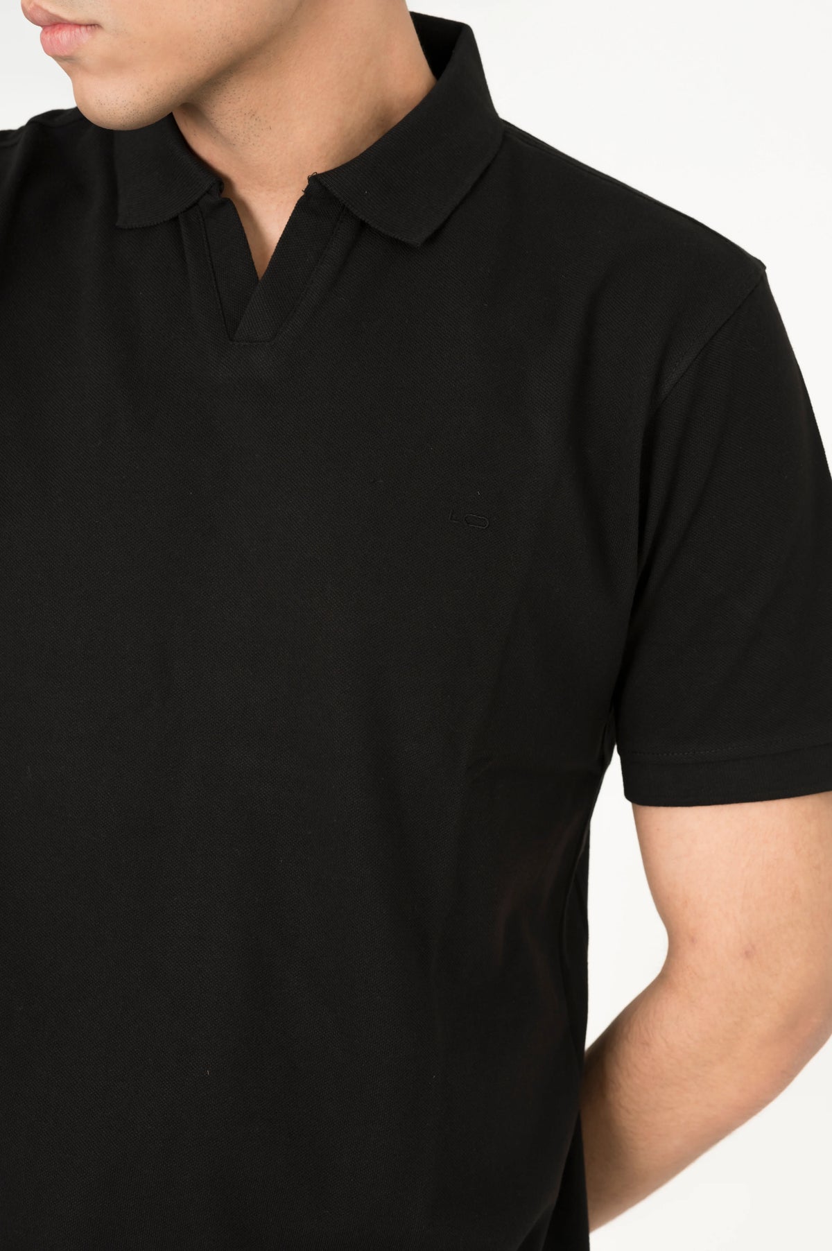Black Johnny Collar polo
