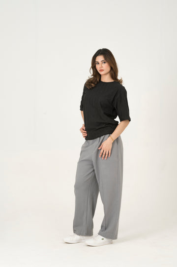 Stone Interlock pleated trouser