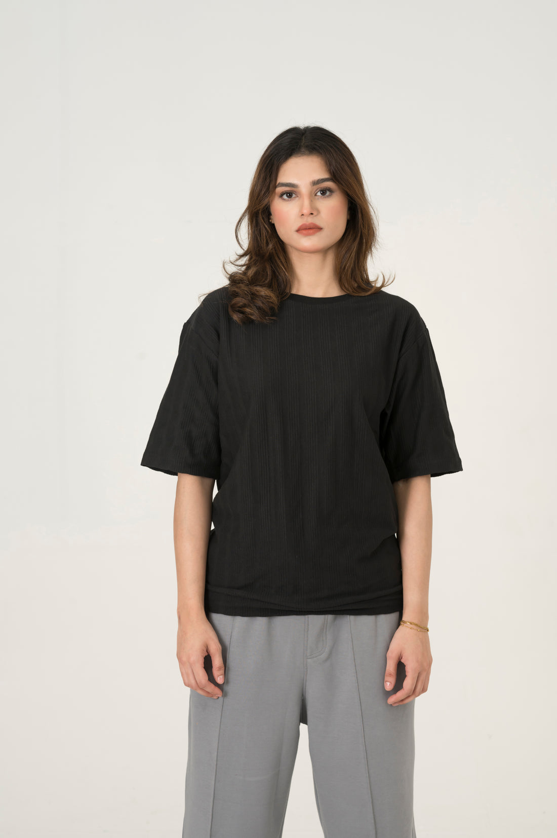 Stone Interlock pleated trouser