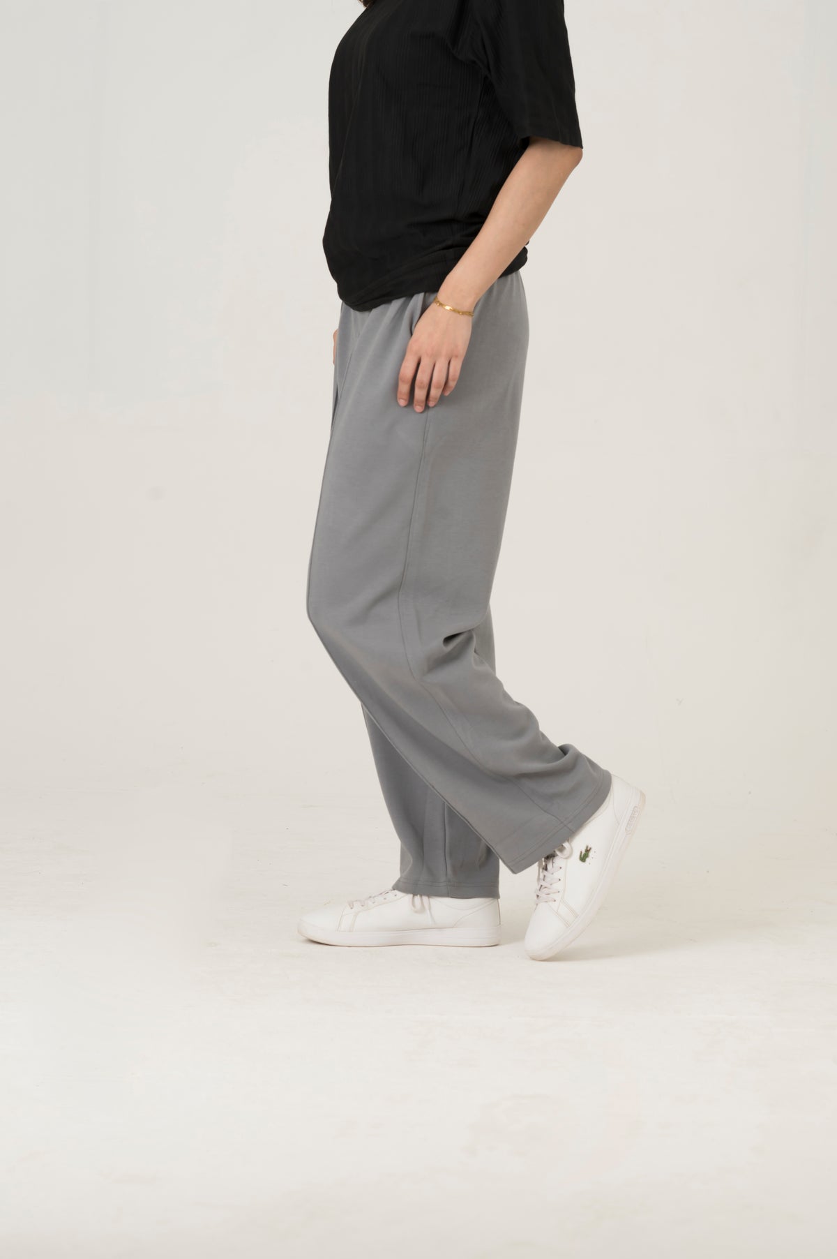Stone Interlock pleated trouser
