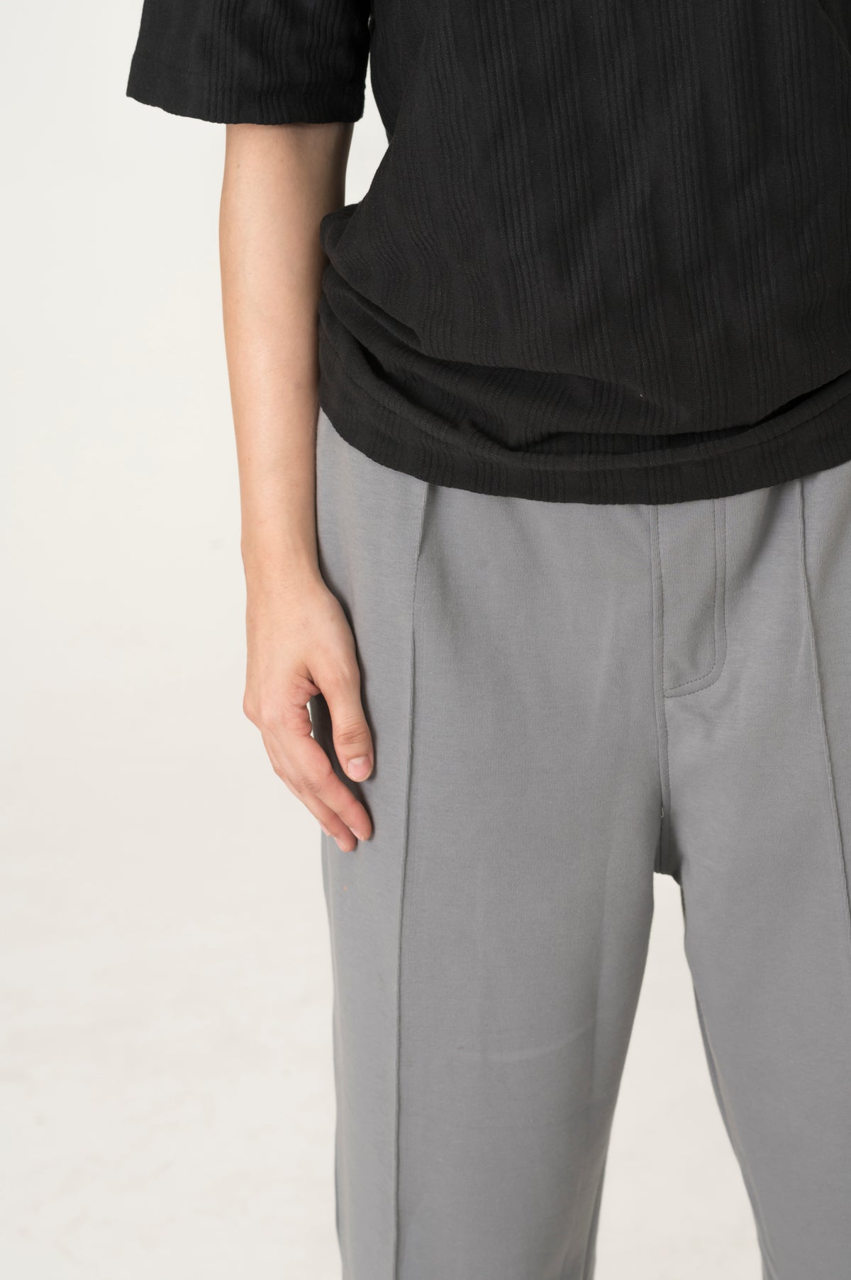 Stone Interlock pleated trouser