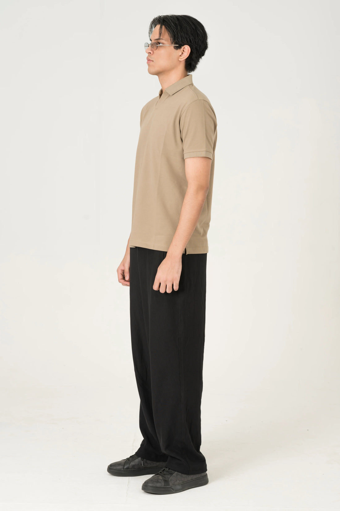 Beige Johnny Collar polo