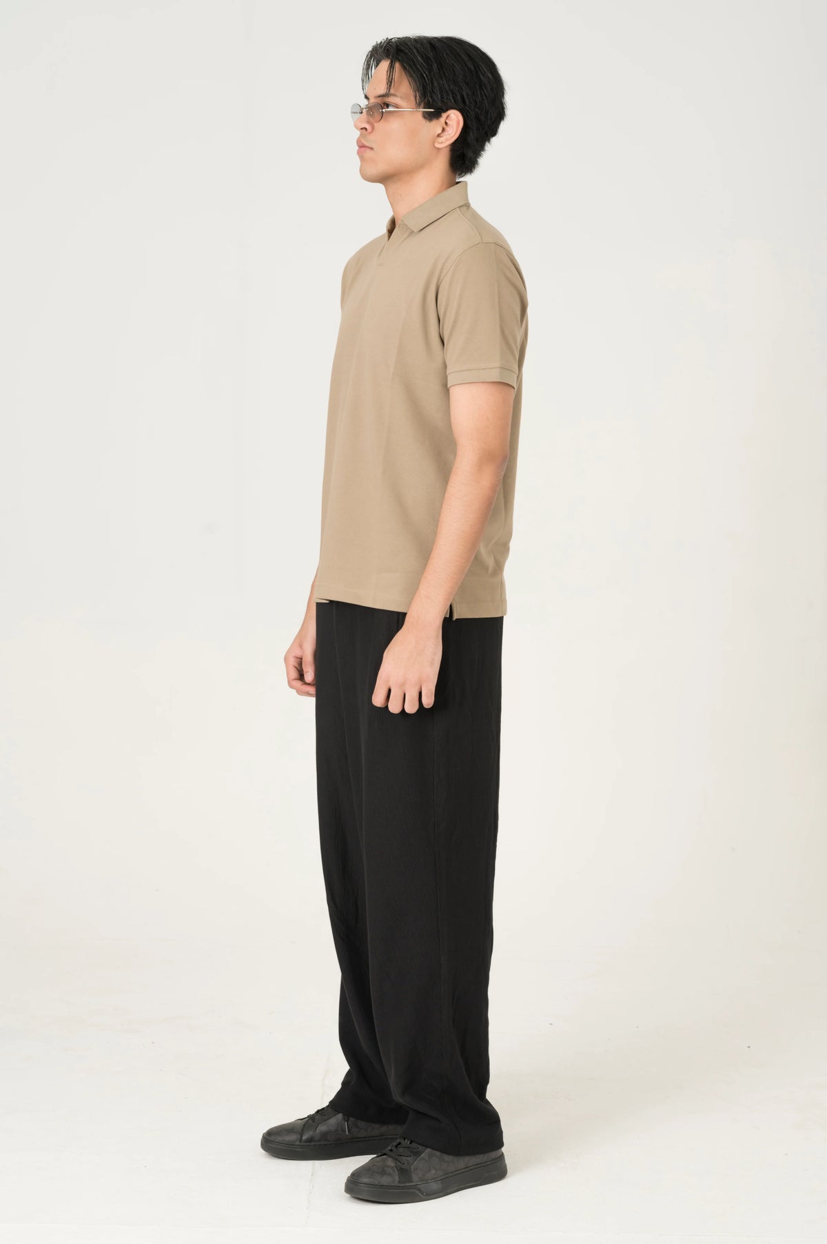 Beige Johnny Collar polo