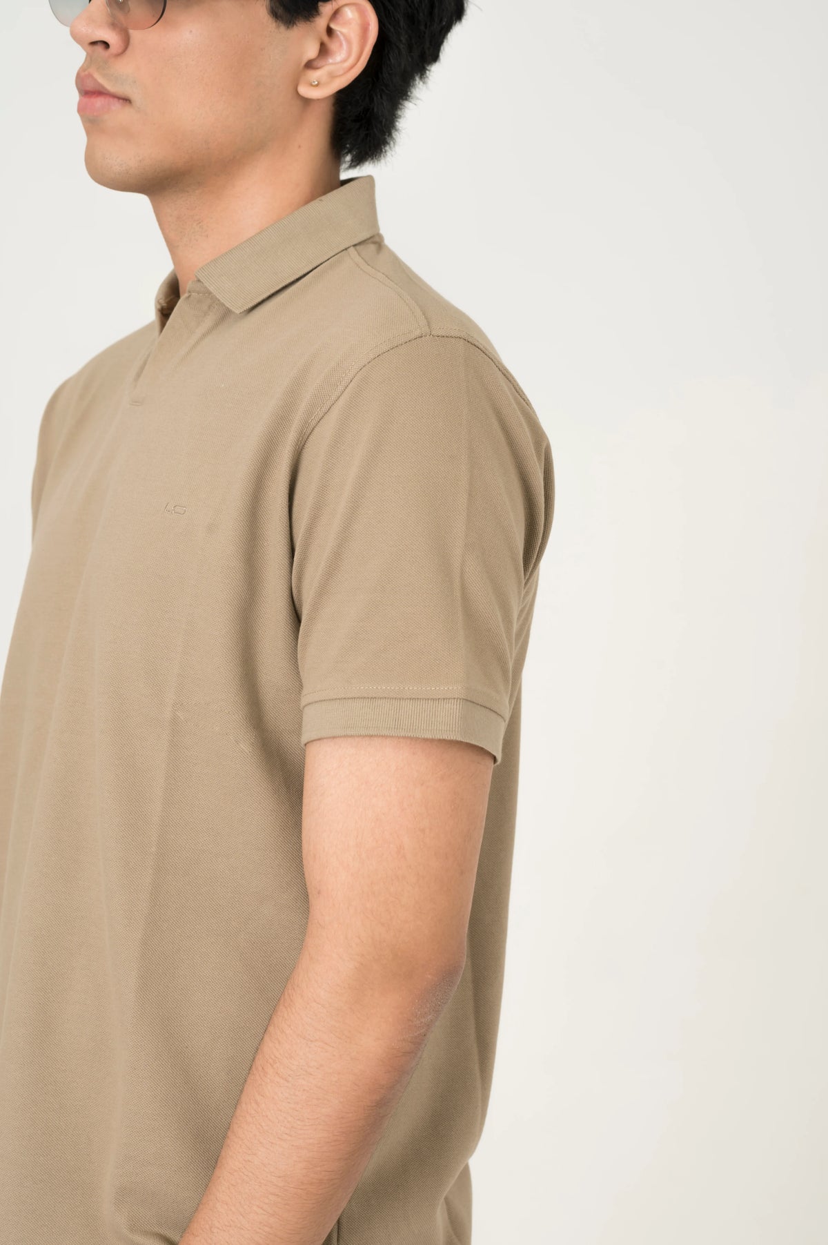 Beige Johnny Collar polo