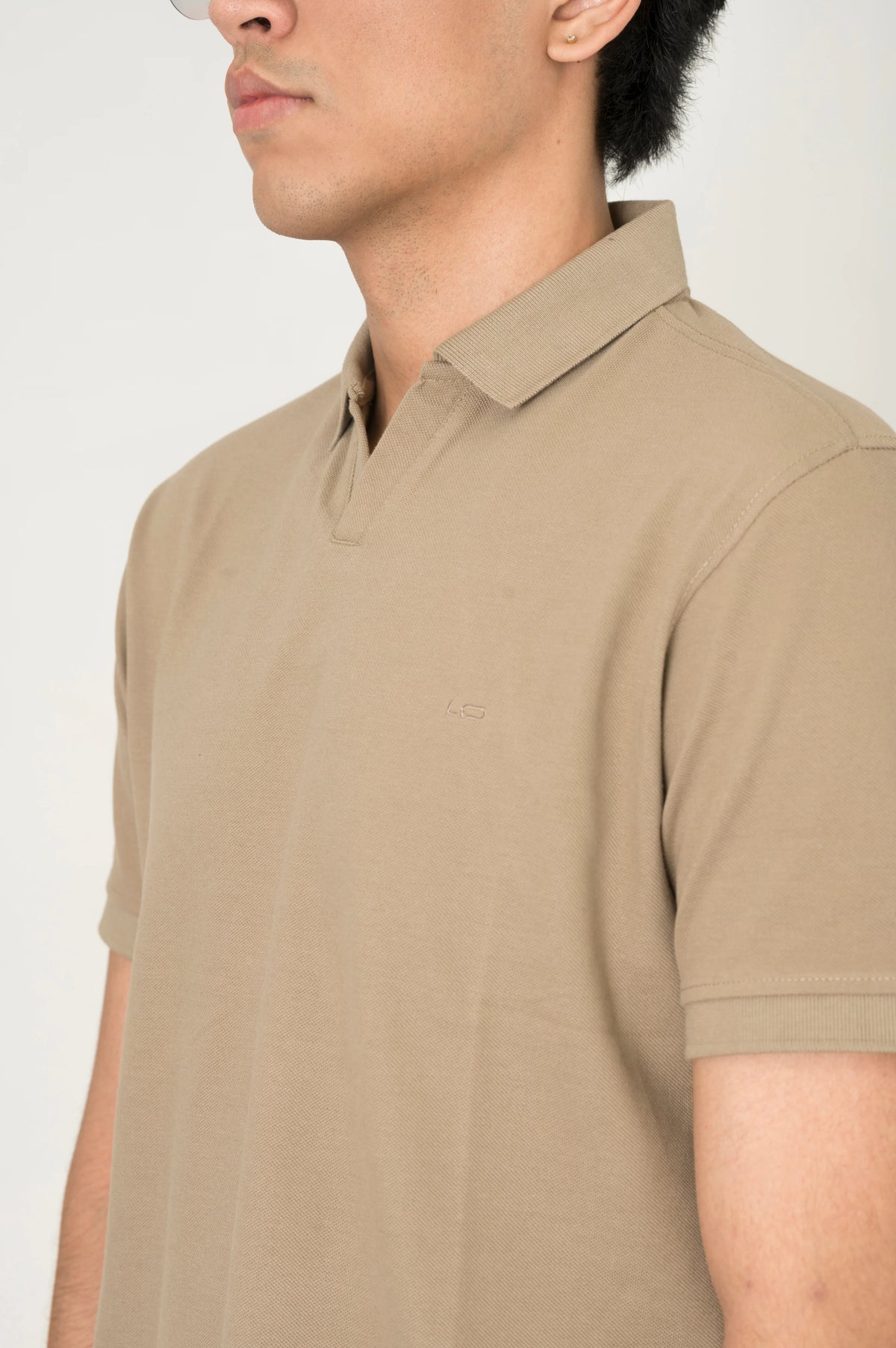 Beige Johnny Collar polo