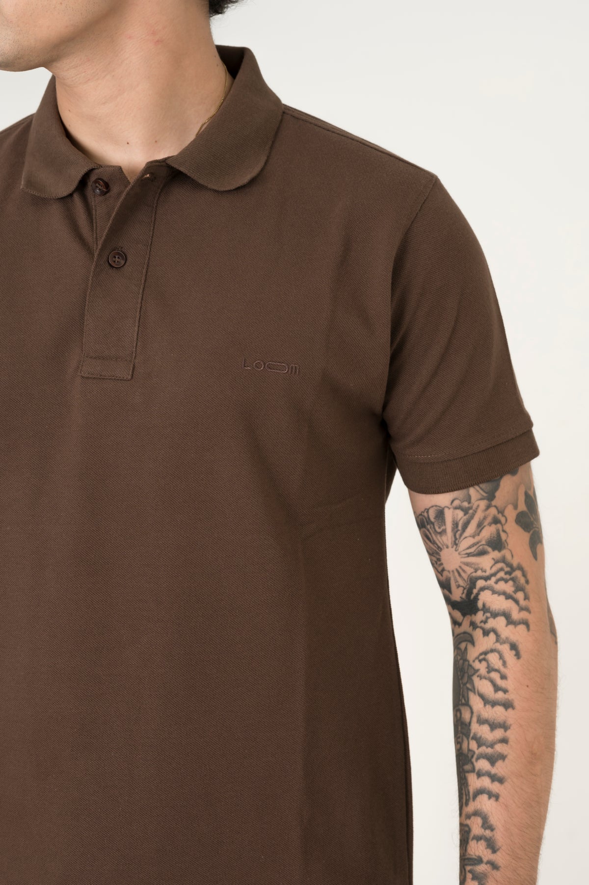Dark brown button polo