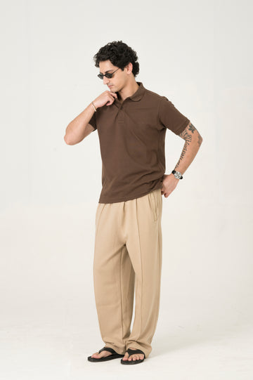 Dark brown button polo