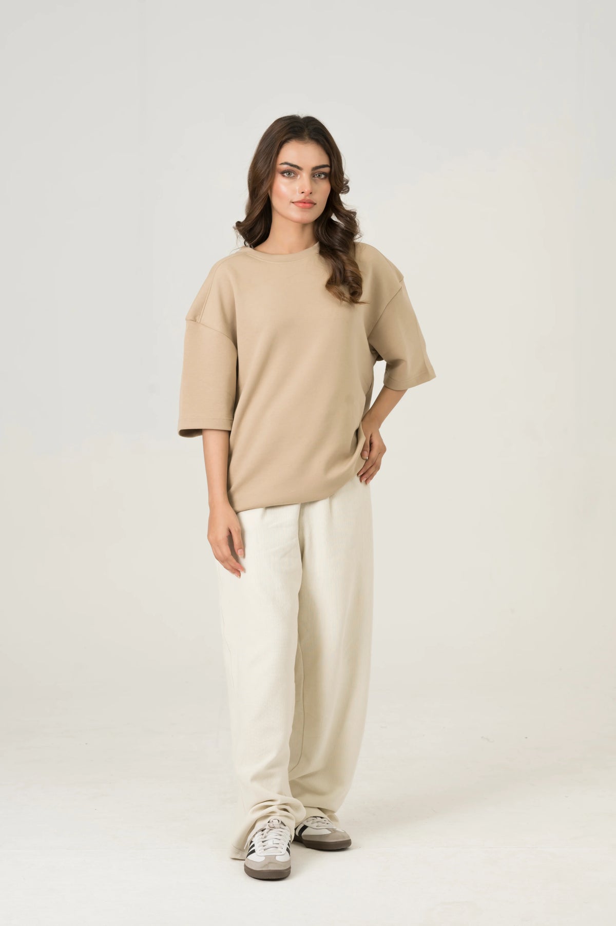 Cream Wide Leg Trouser