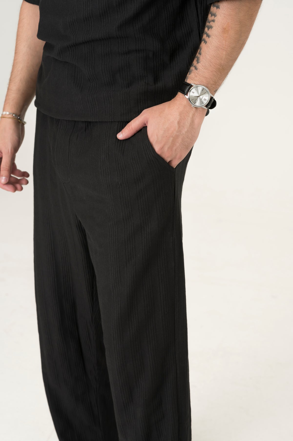 Black Jacquard Set - Men