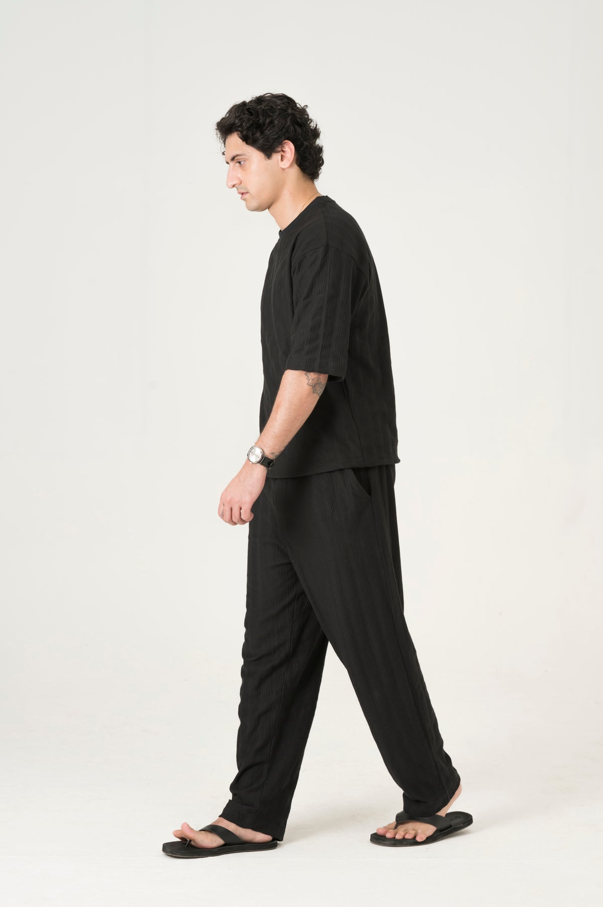 Black Jacquard Set - Men