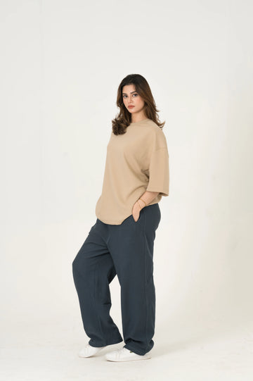 Navy Blue Wide Leg Trouser
