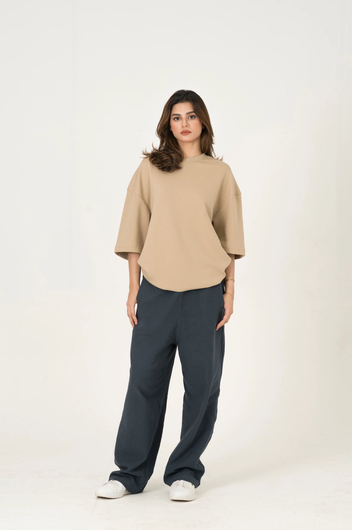 Navy Blue Wide Leg Trouser