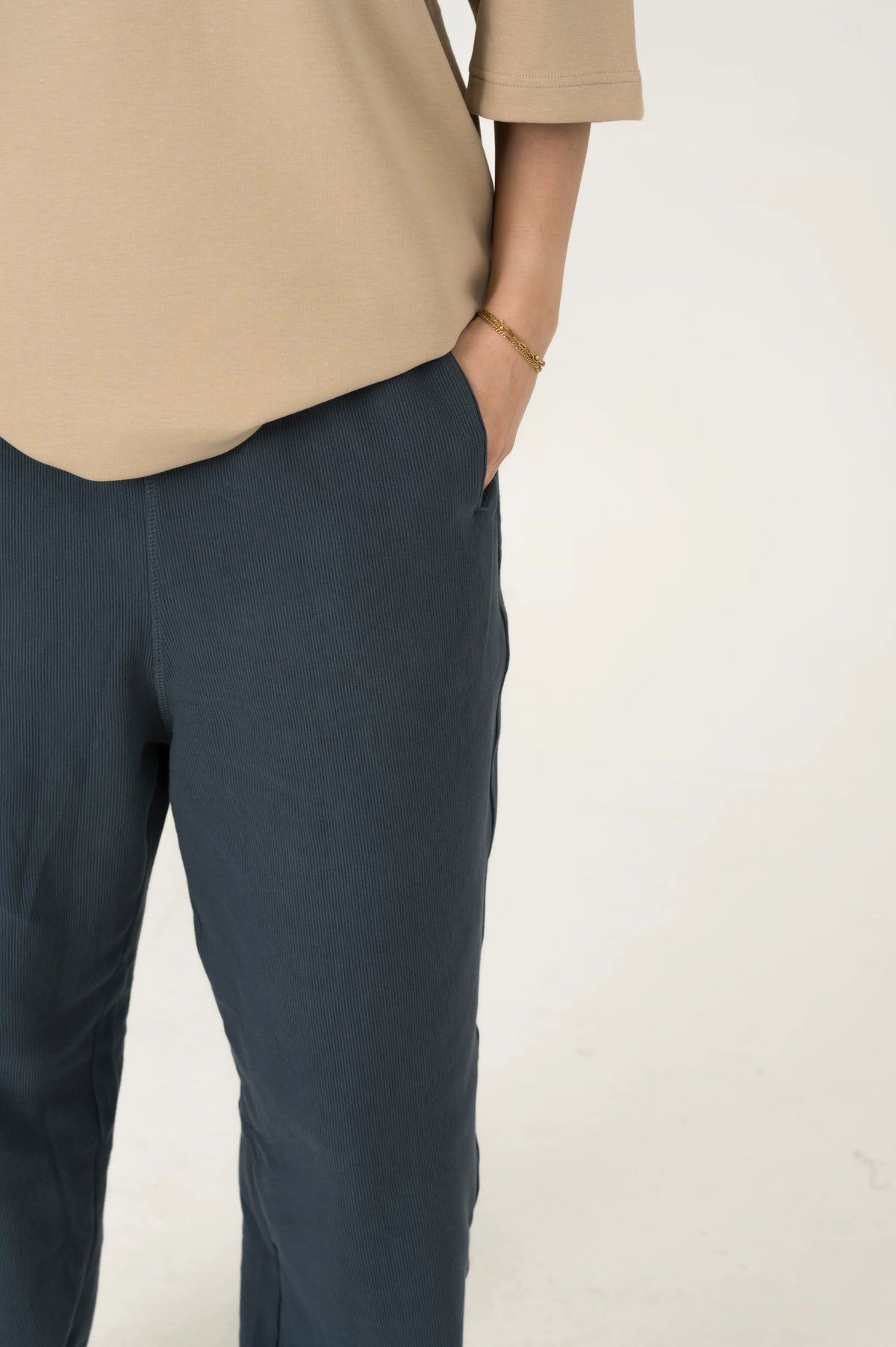 Navy Blue Wide Leg Trouser
