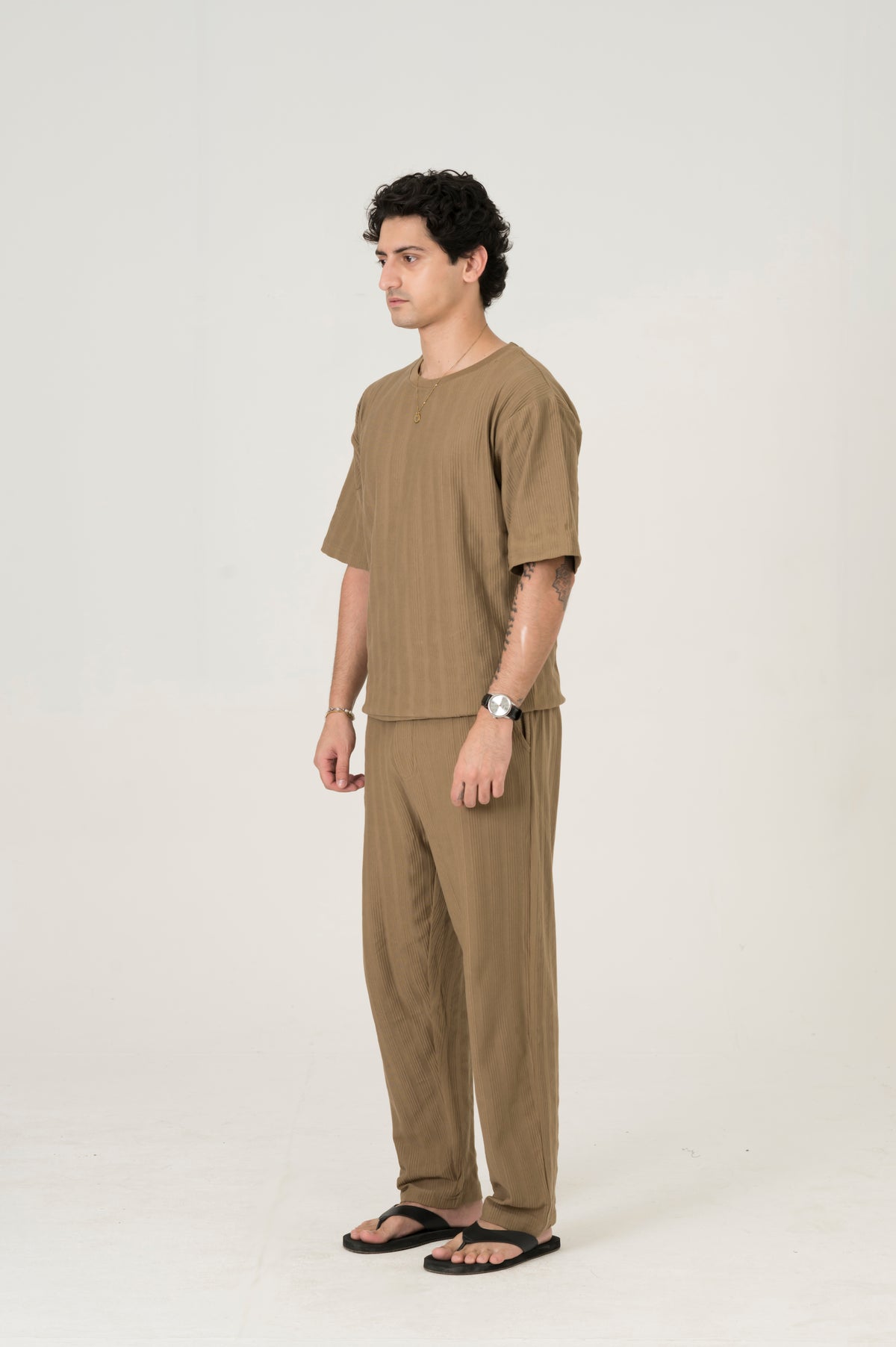 Khaki Jacquard Set - Men