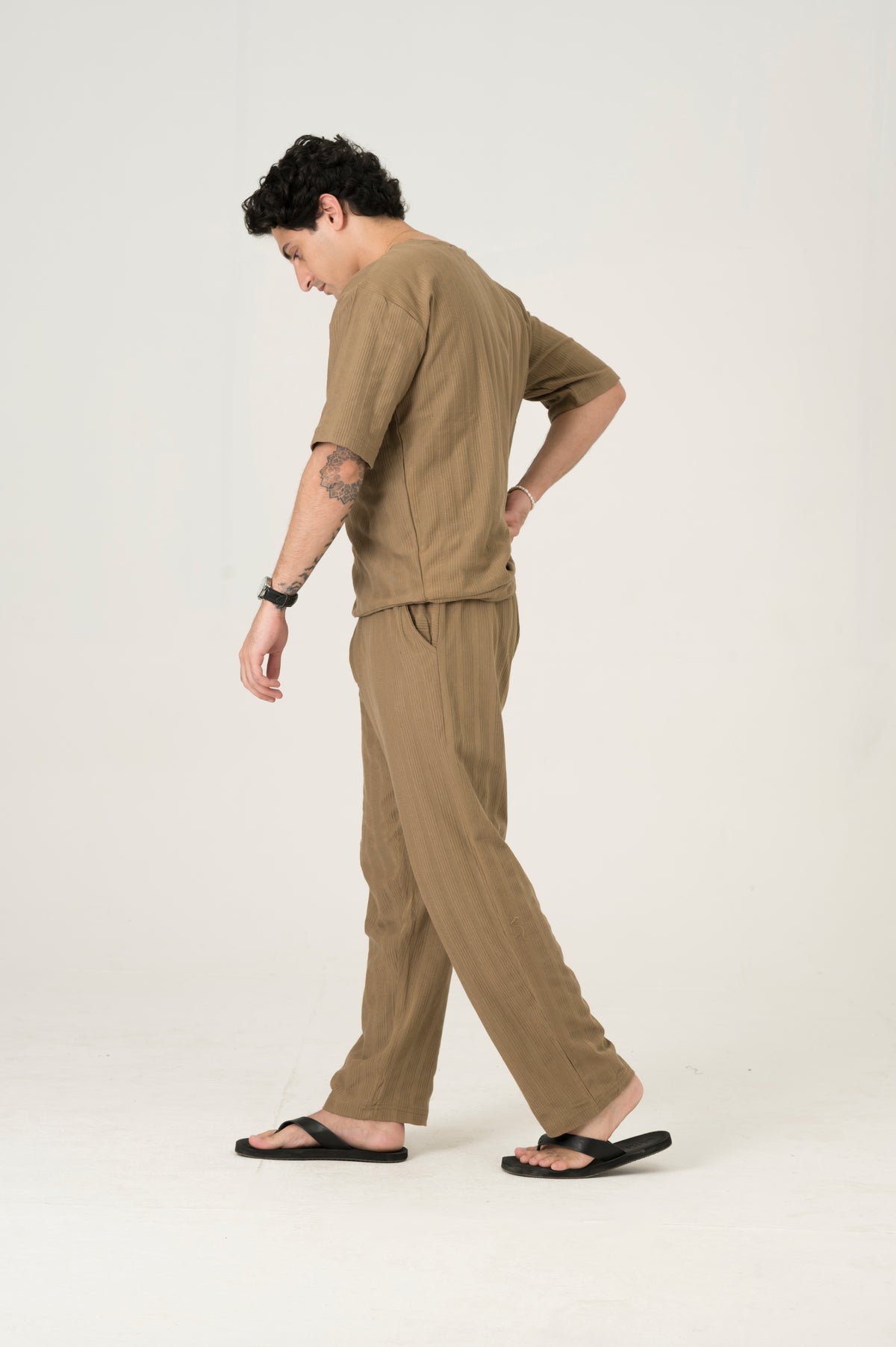 Khaki Jacquard Set - Men
