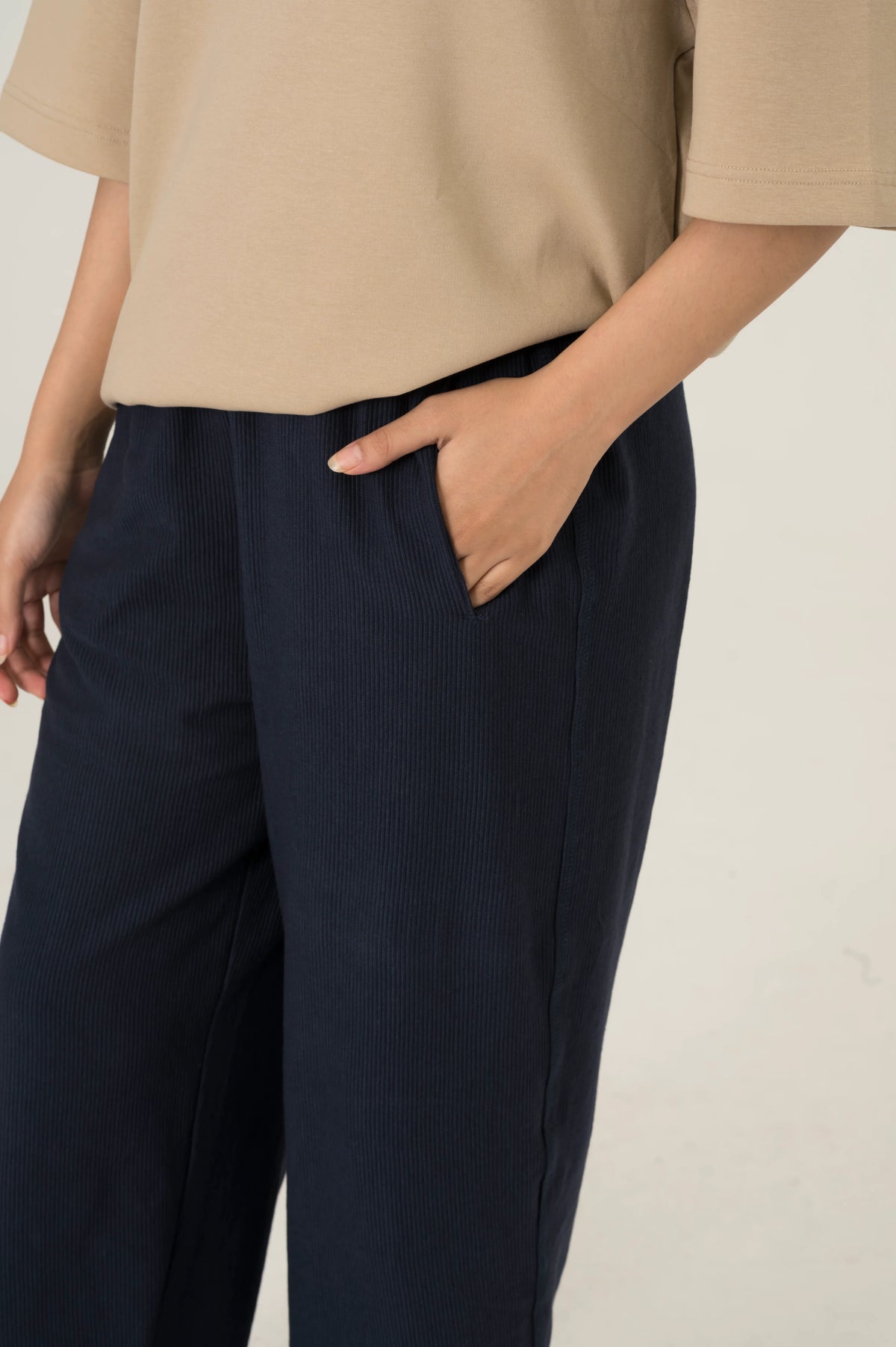 Navy Blue Wide Leg Trouser
