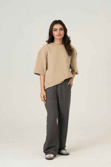 Storm Grey Wide Leg Trouser