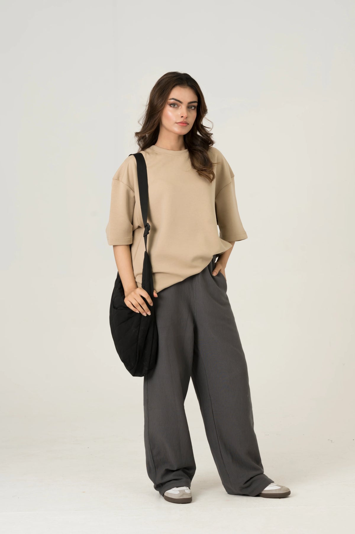 Storm Grey Wide Leg Trouser
