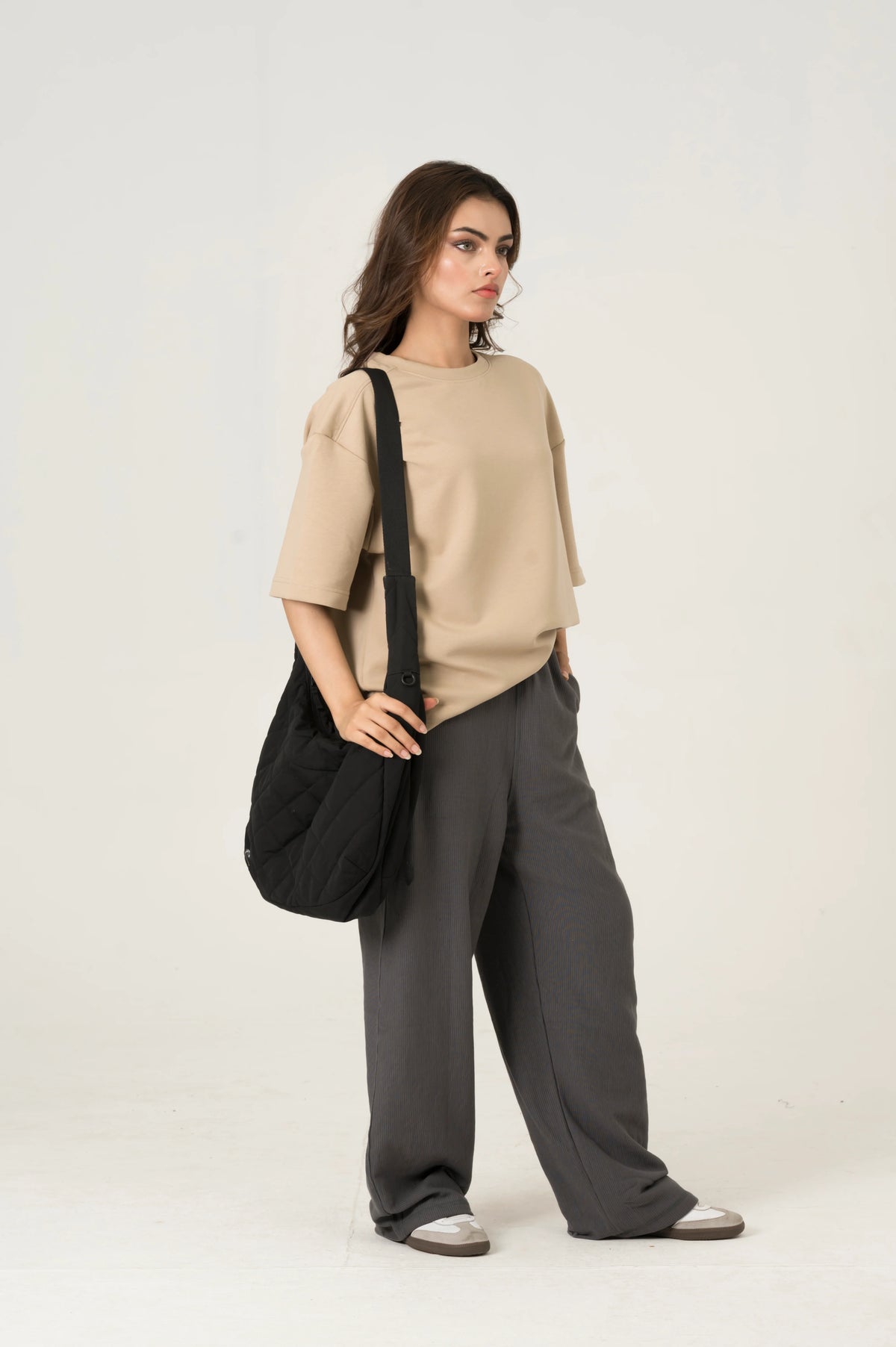 Storm Grey Wide Leg Trouser