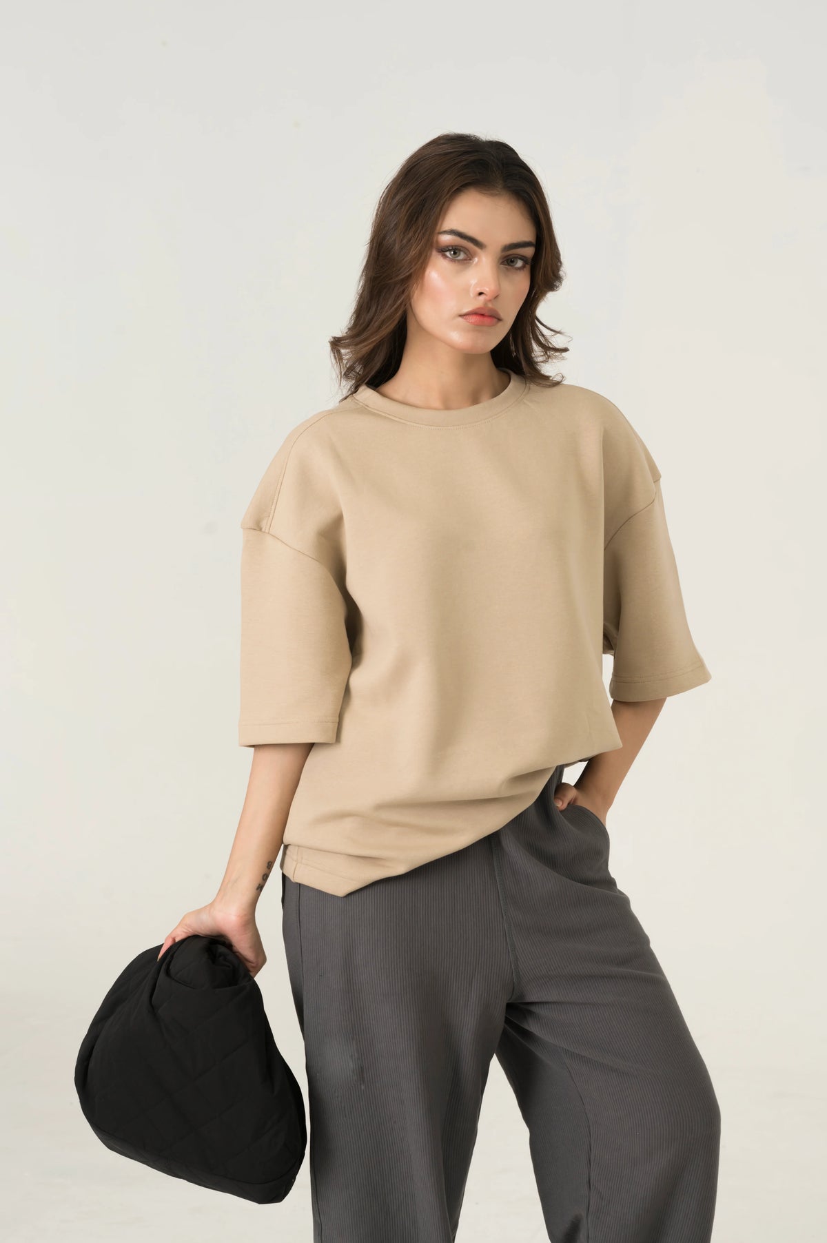 Storm Grey Wide Leg Trouser