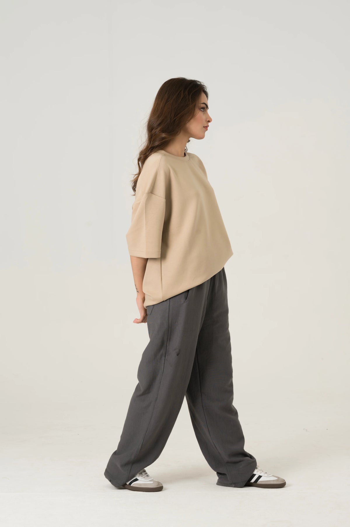 Storm Grey Wide Leg Trouser