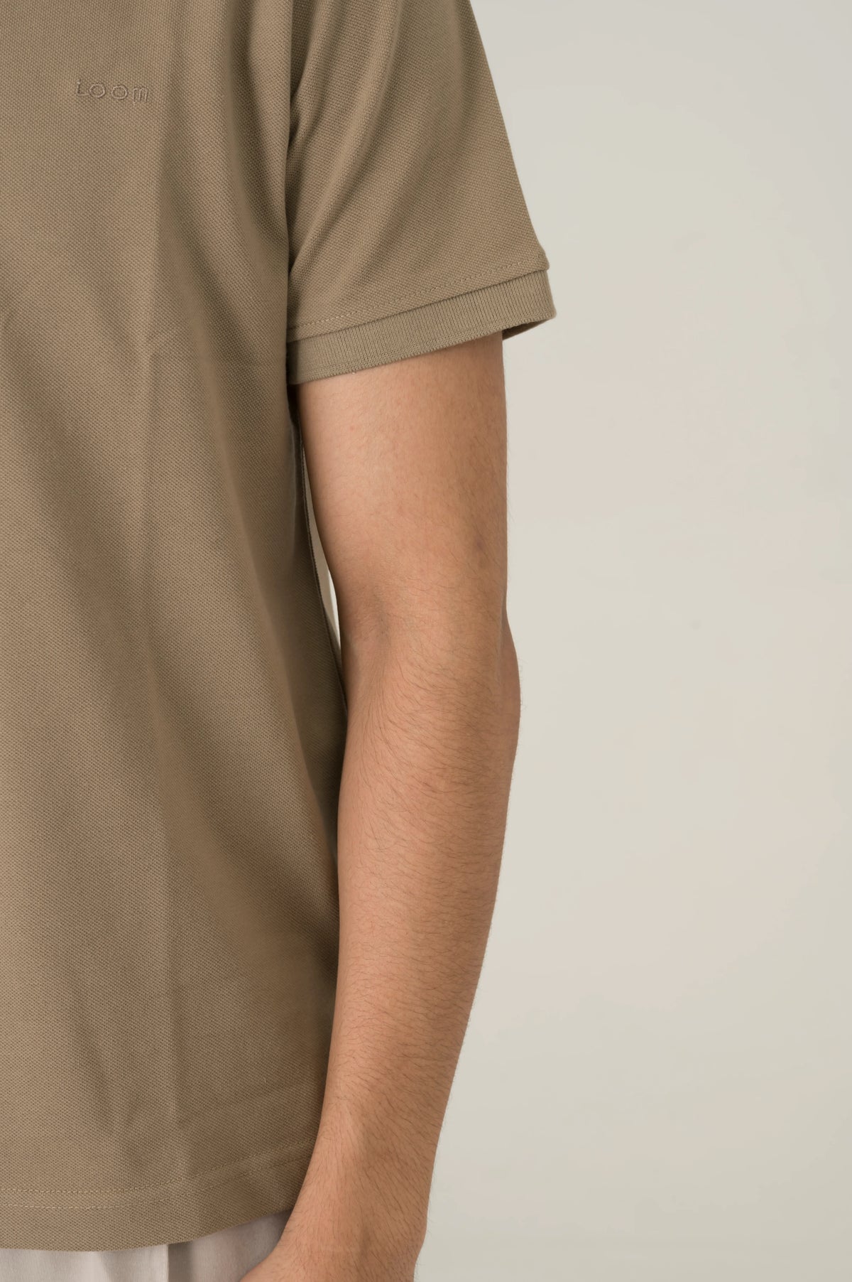 Beige Zip polo